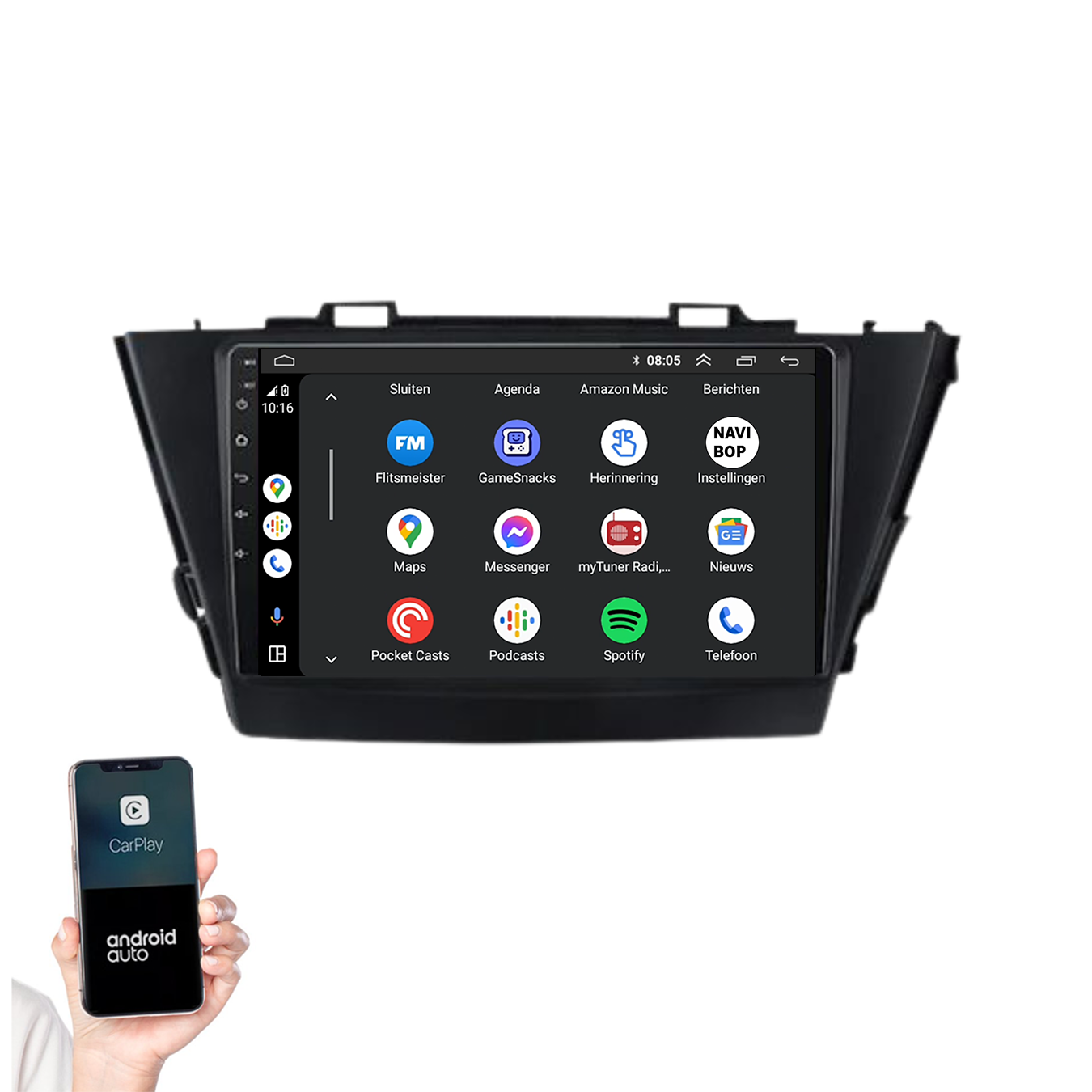 Toyota Prius Plus | Autoradio | 2010 t/m 2017 | Android 14 | Apple CarPlay & Android Auto