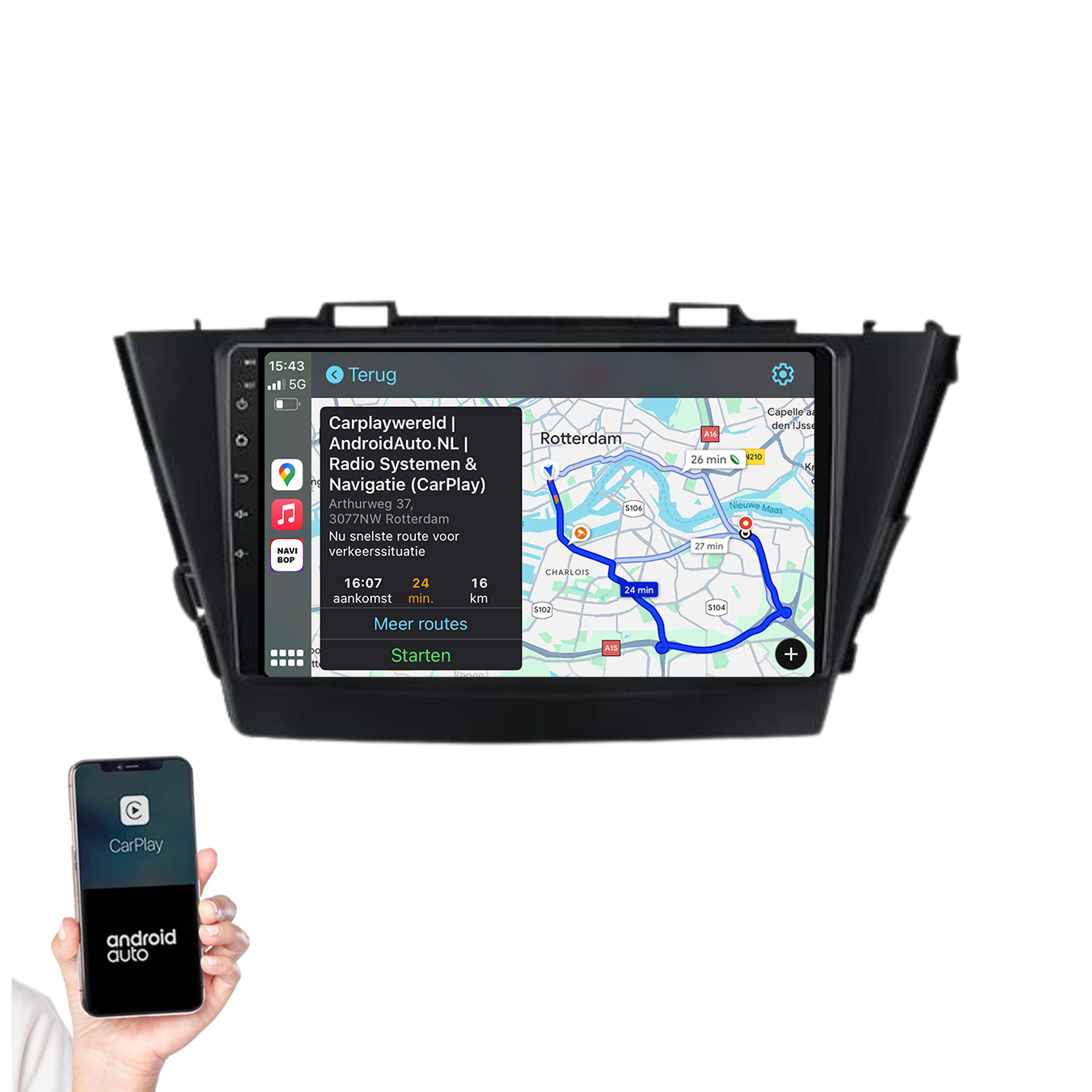 Toyota Prius Plus | Autoradio | 2010 t/m 2017 | Android 14 | Apple CarPlay & Android Auto