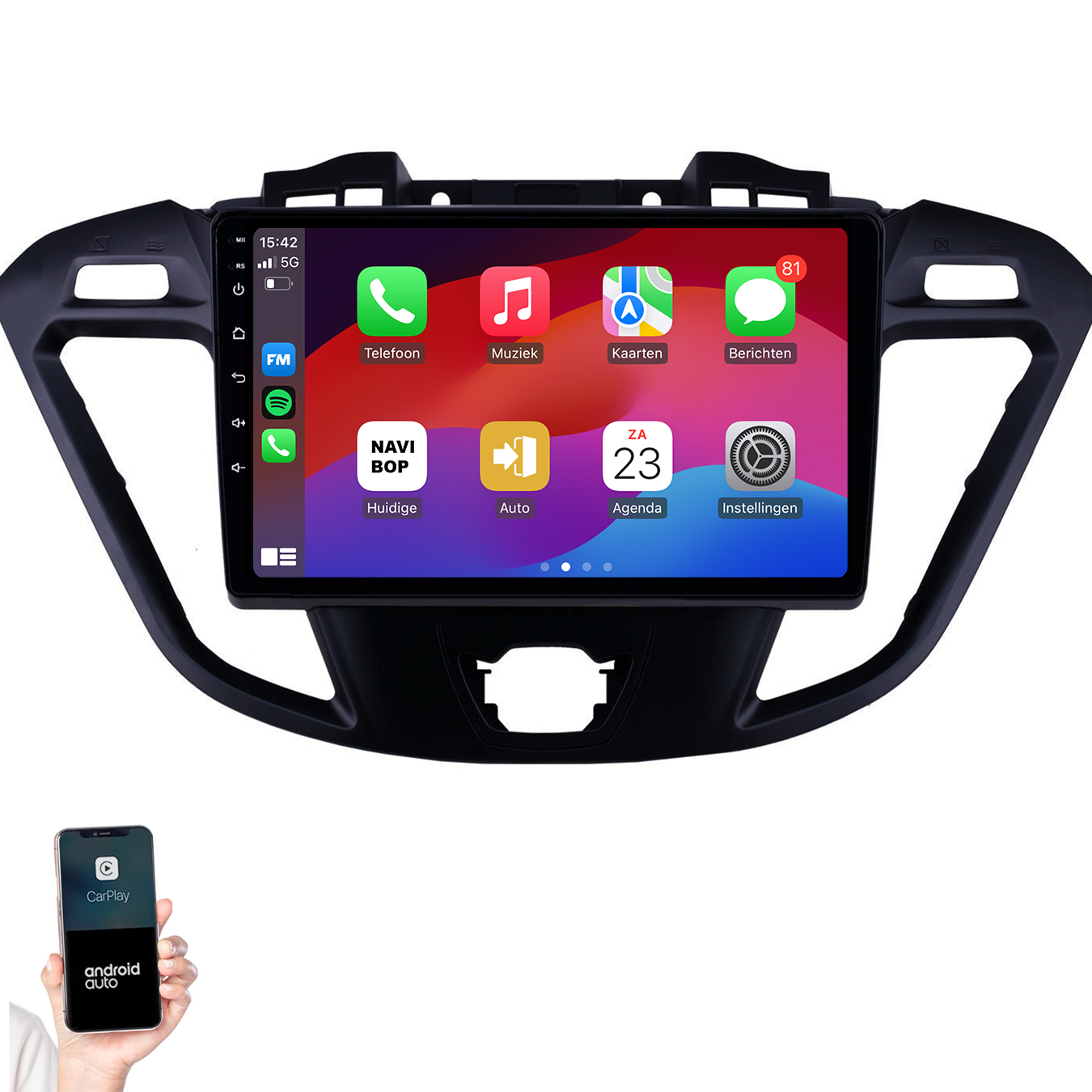 Ford Transit Custom | Autoradio | 2013 t/m 2019 | Android 14 | Apple CarPlay & Android Auto