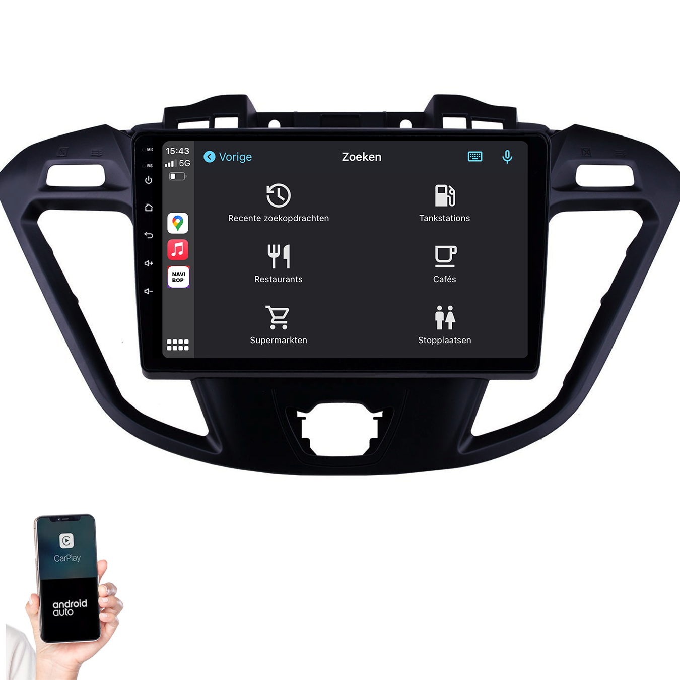 Ford Transit Custom | Autoradio | 2013 t/m 2019 | Android 14 | Apple CarPlay & Android Auto