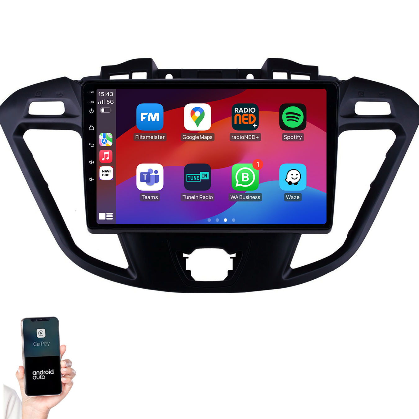 Ford Transit Custom | Autoradio | 2013 t/m 2019 | Android 14 | Apple CarPlay & Android Auto