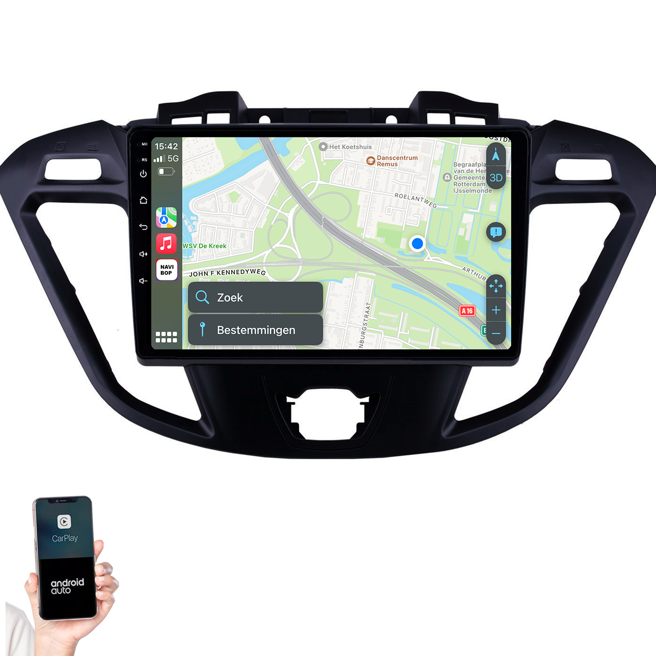 Ford Transit Custom | Autoradio | 2013 t/m 2019 | Android 14 | Apple CarPlay & Android Auto