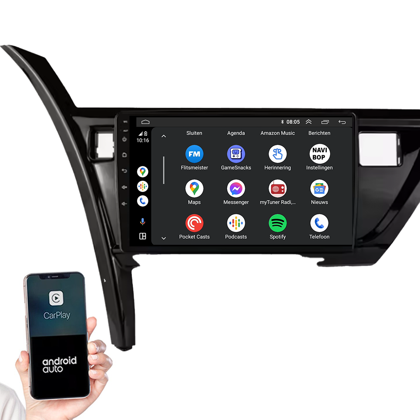 Toyota Auris | Autoradio | 2013 t/m 2018 | Android 14 | Apple CarPlay & Android Auto