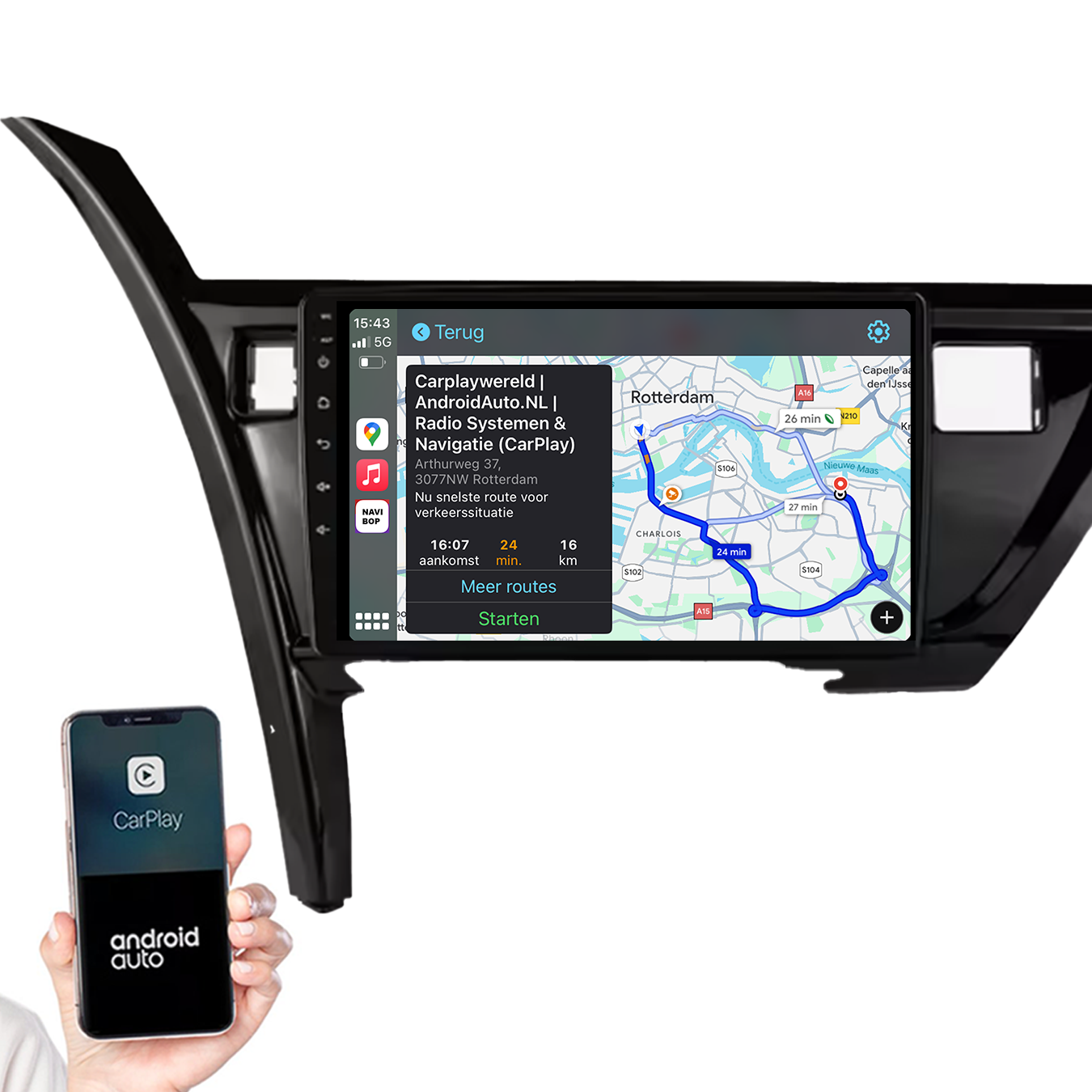 Toyota Auris | Autoradio | 2013 t/m 2018 | Android 14 | Apple CarPlay & Android Auto