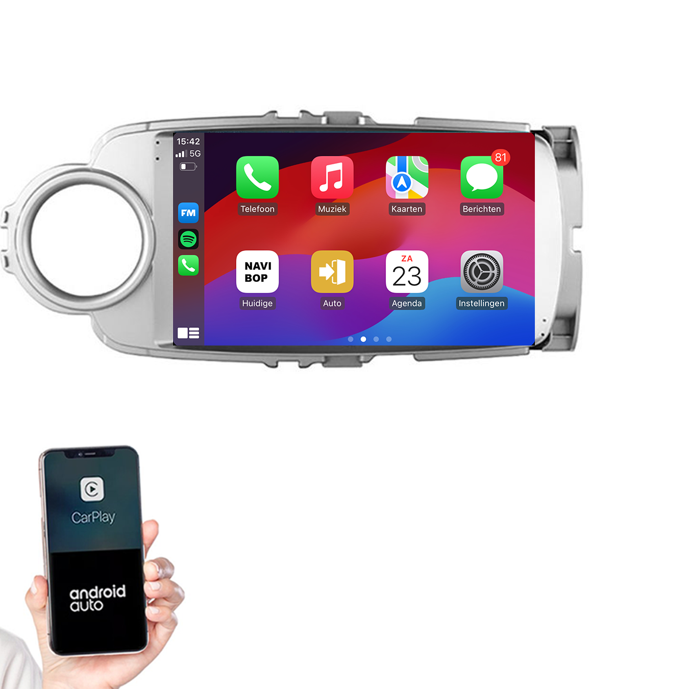 Toyota Yaris | Autoradio | 2011 t/m 2016 | Android 14 | Apple CarPlay & Android Auto