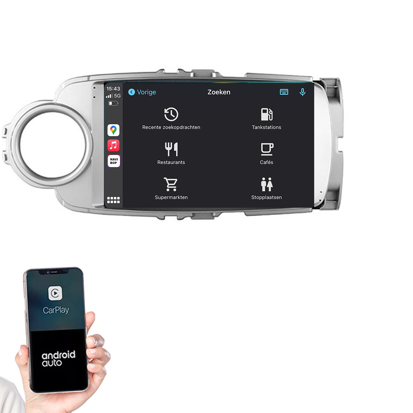 Toyota Yaris | Autoradio | 2011 t/m 2016 | Android 14 | Apple CarPlay & Android Auto