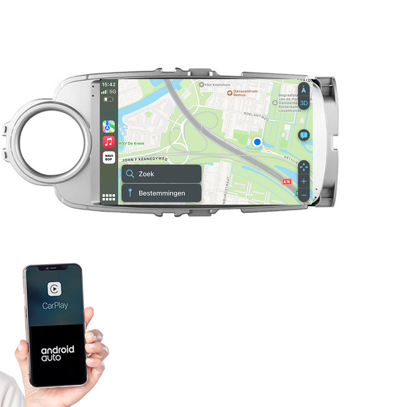 Toyota Yaris | Autoradio | 2011 t/m 2016 | Android 14 | Apple CarPlay & Android Auto