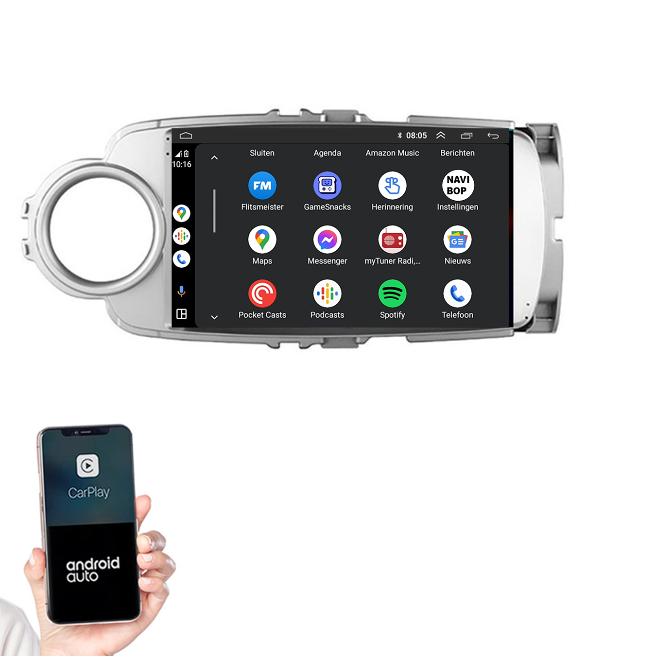 Toyota Yaris | Autoradio | 2011 t/m 2016 | Android 14 | Apple CarPlay & Android Auto
