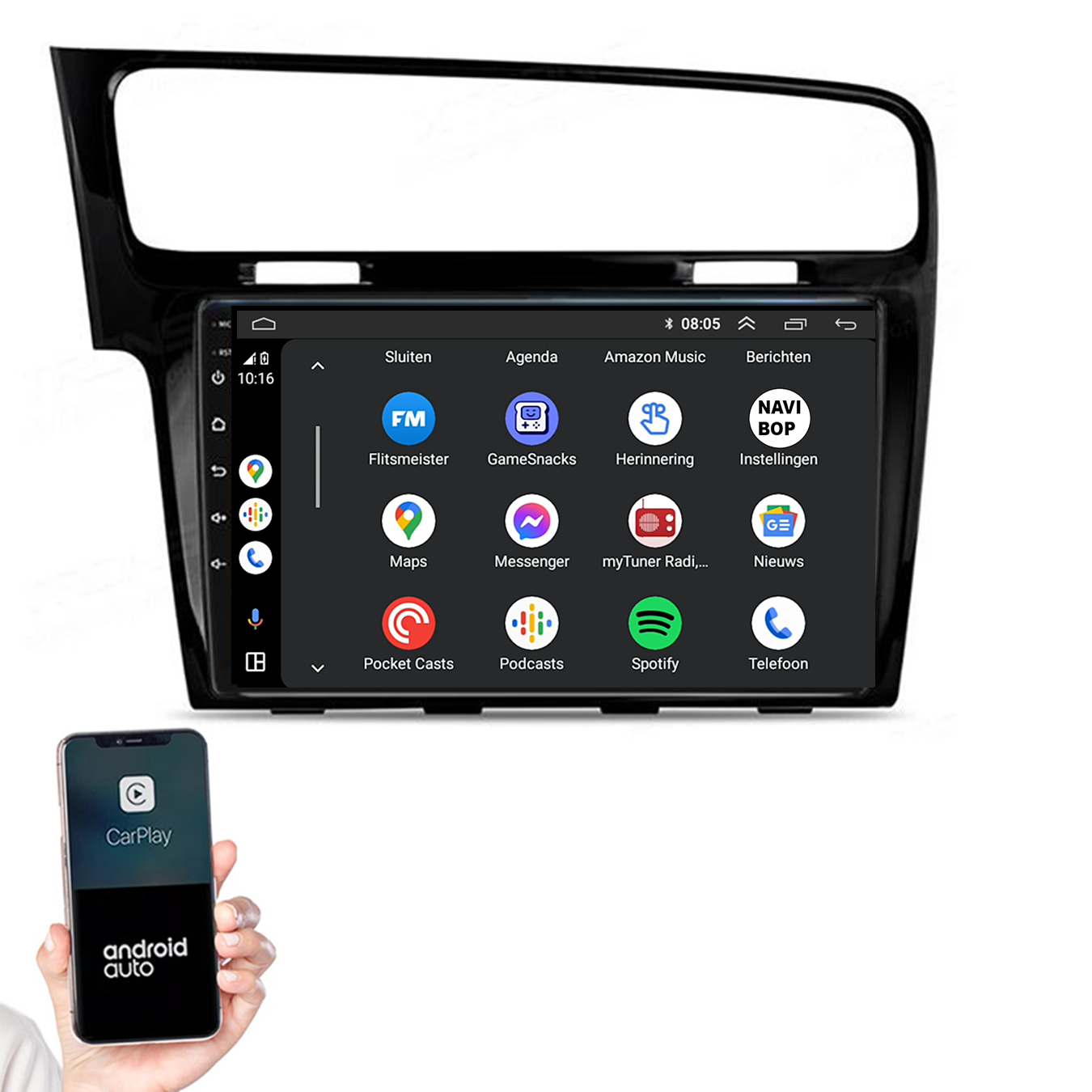 Volkswagen Golf 7 | Autoradio | 2013 t/m 2020 | Android 14 | Apple CarPlay & Android Auto