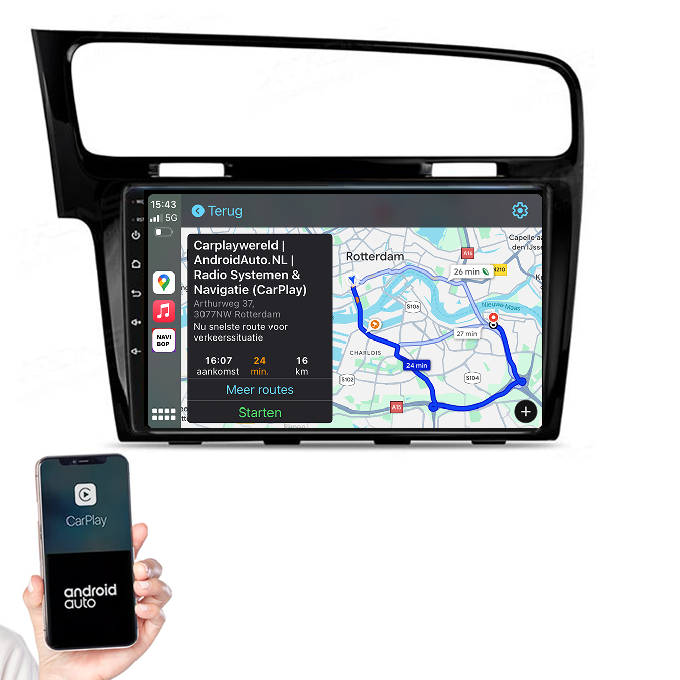 Volkswagen Golf 7 | Autoradio | 2013 t/m 2020 | Android 14 | Apple CarPlay & Android Auto
