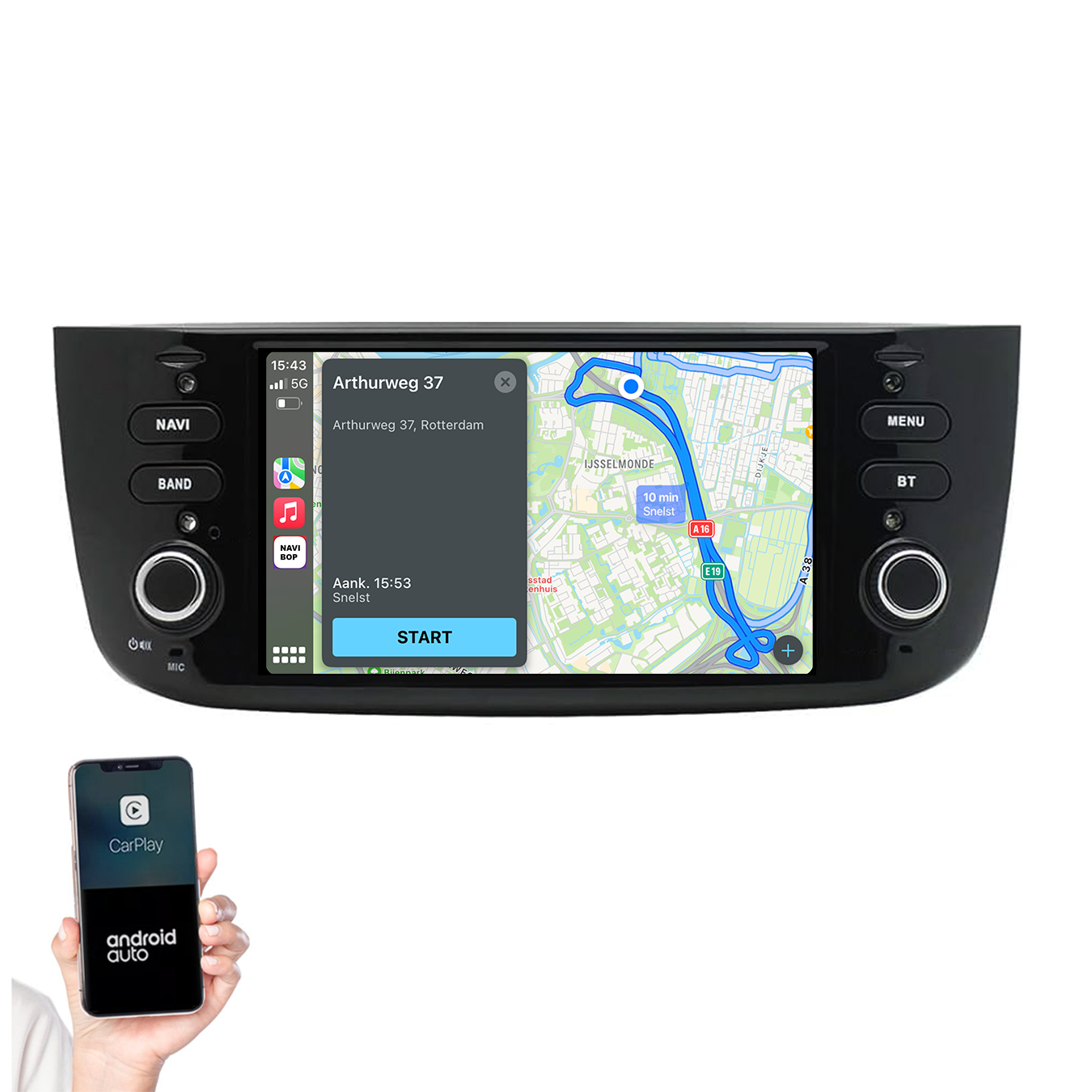 Fiat Punto | Autoradio | 2010 t/m 2015 | Android 14 | Apple CarPlay & Android Auto