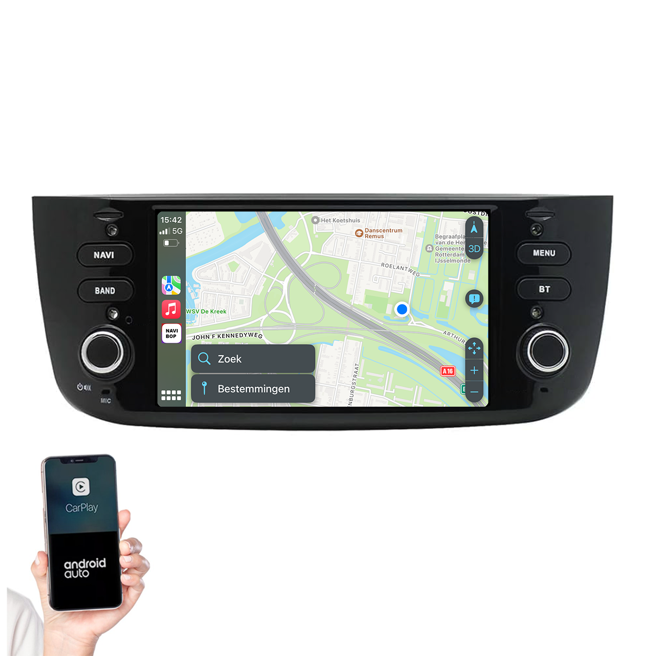 Fiat Punto | Autoradio | 2010 t/m 2015 | Android 14 | Apple CarPlay & Android Auto