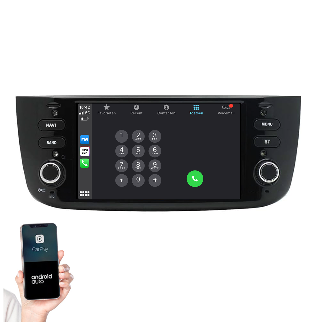 Fiat Punto | Autoradio | 2010 t/m 2015 | Android 14 | Apple CarPlay & Android Auto