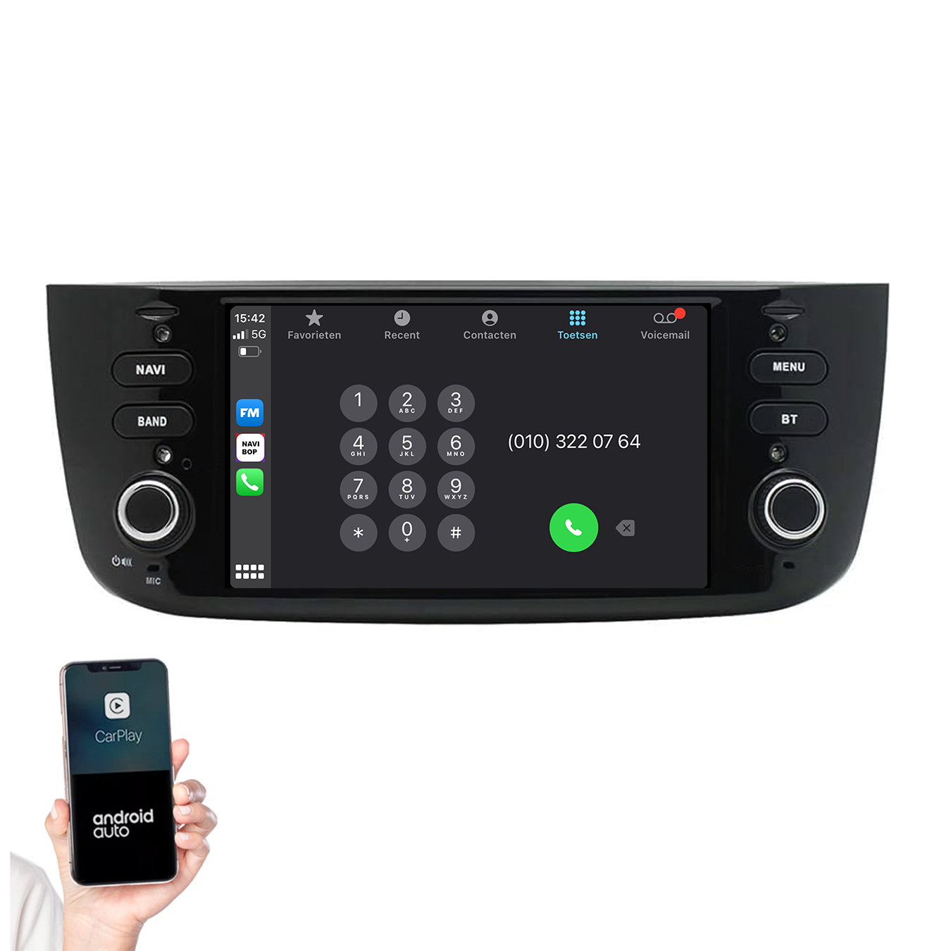 Fiat Punto | Autoradio | 2010 t/m 2015 | Android 14 | Apple CarPlay & Android Auto