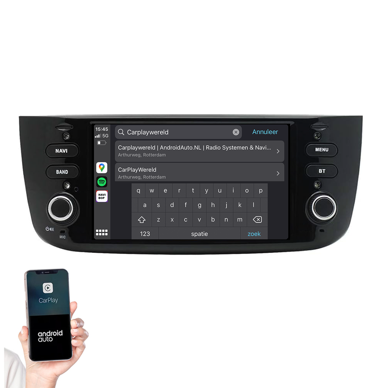 Fiat Punto | Autoradio | 2010 t/m 2015 | Android 14 | Apple CarPlay & Android Auto