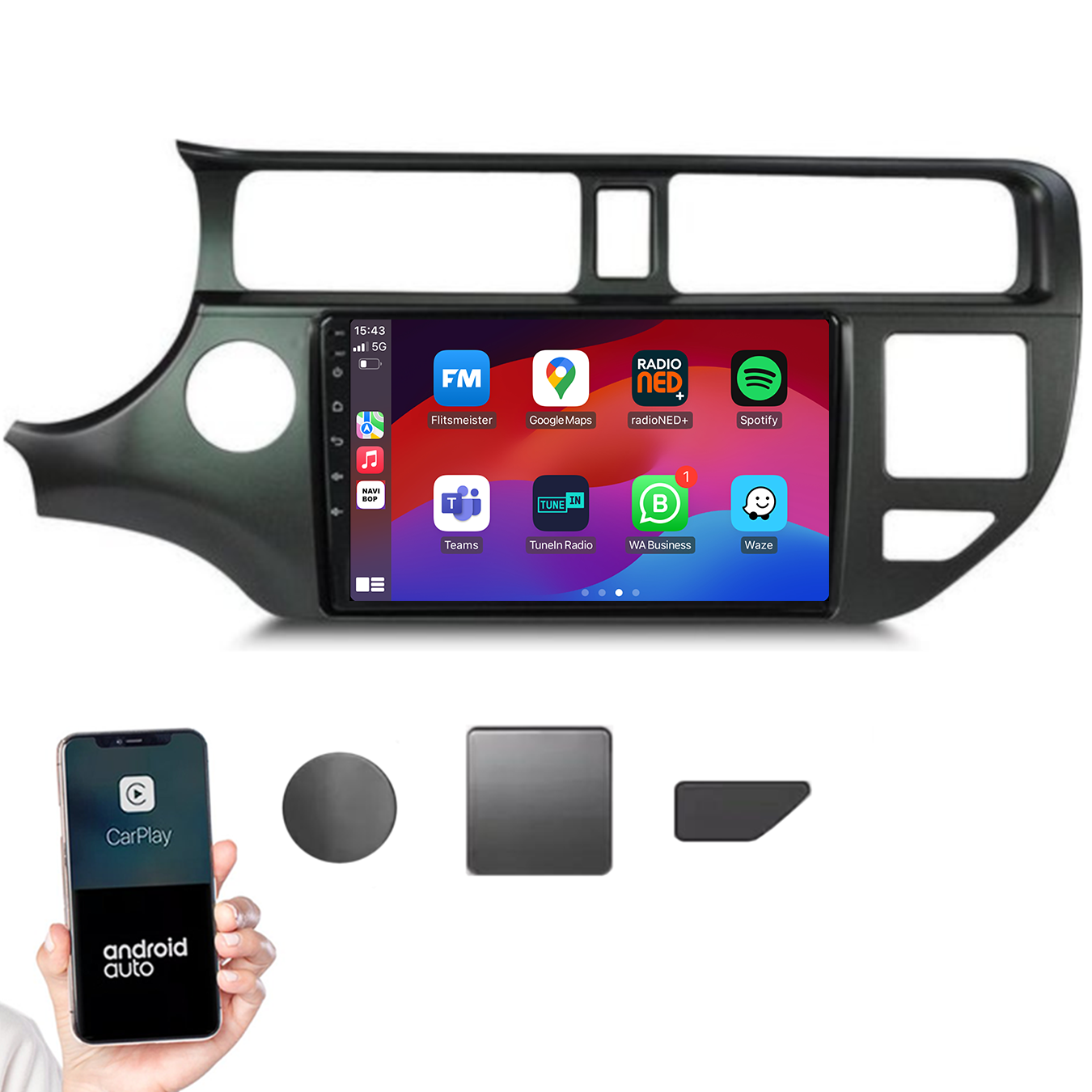 Kia Rio | Autoradio |2011 t/m 2017 | Android 14 | Apple CarPlay & Android Auto