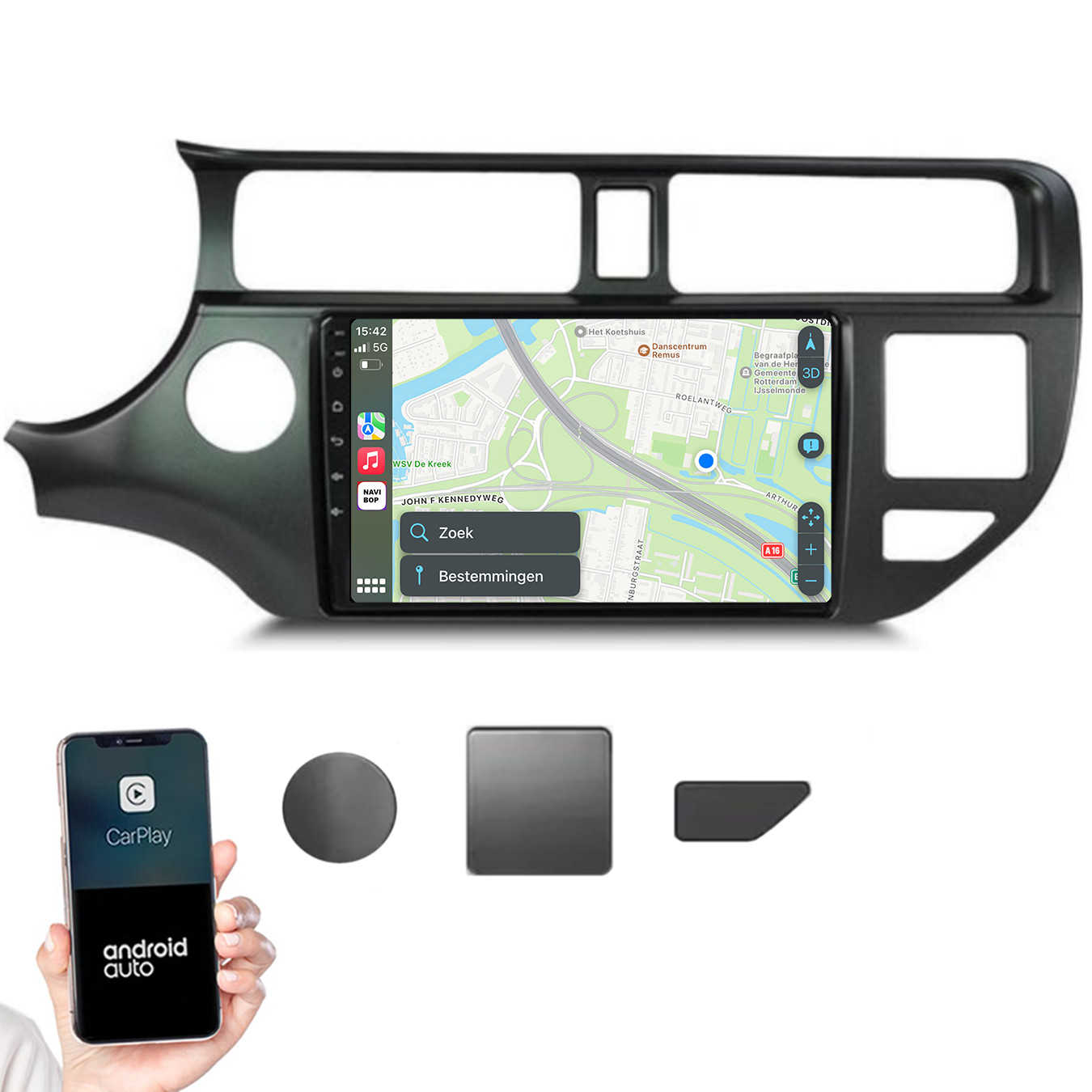 Kia Rio | Autoradio |2011 t/m 2017 | Android 14 | Apple CarPlay & Android Auto