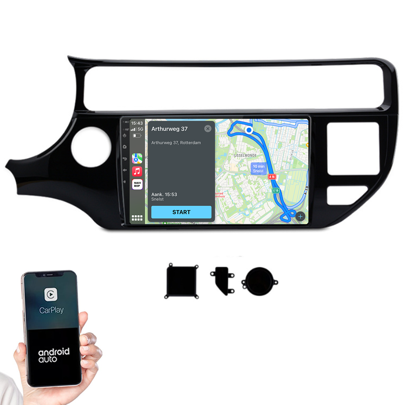 Kia Rio | Autoradio |2011 t/m 2017 | Android 14 | Apple CarPlay & Android Auto