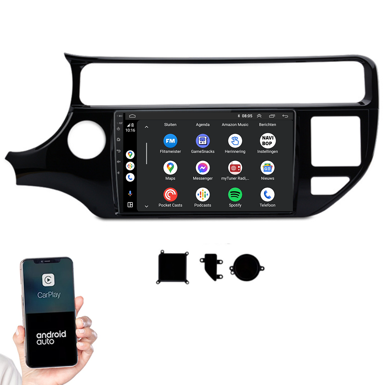Kia Rio | Autoradio |2011 t/m 2017 | Android 14 | Apple CarPlay & Android Auto