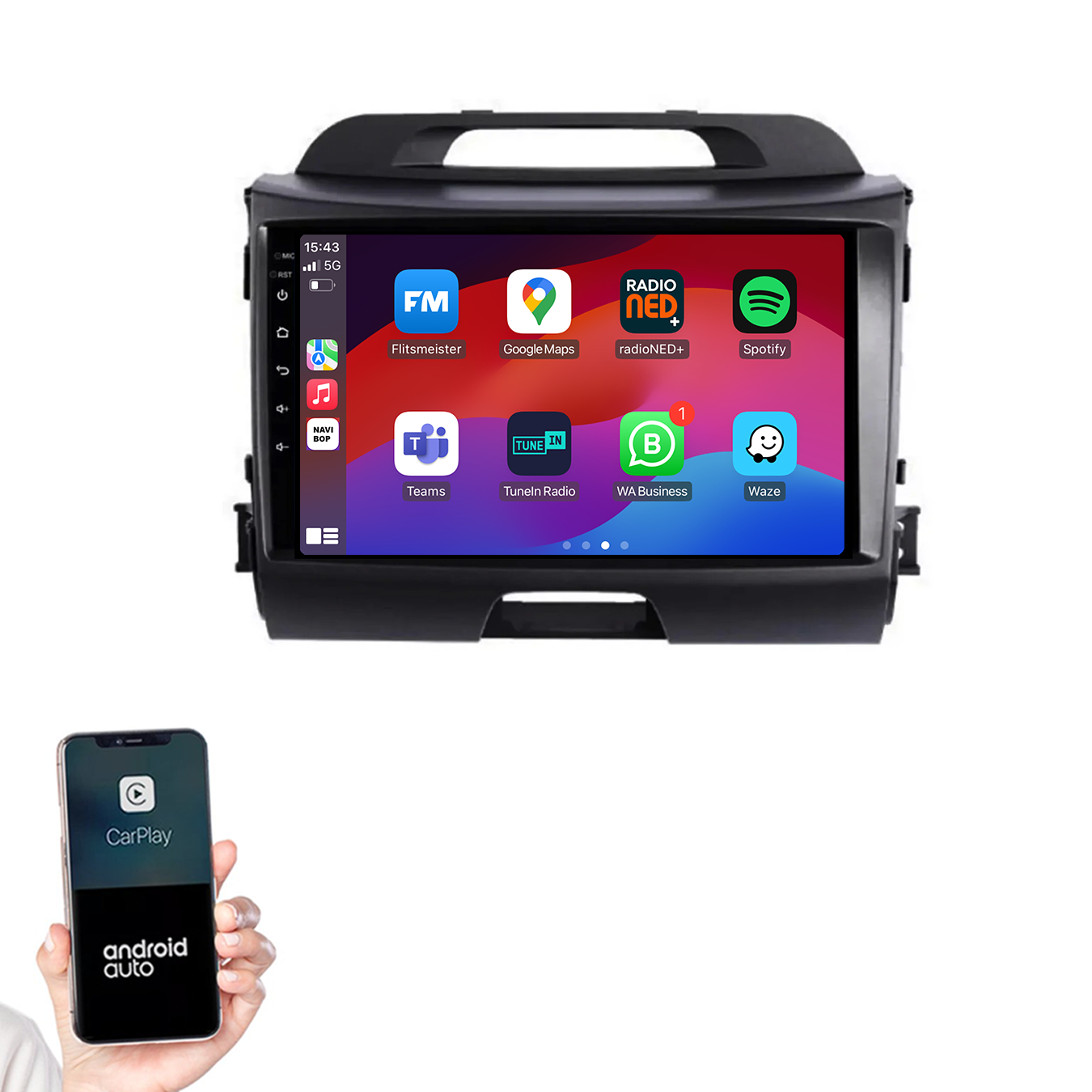 Kia Sportage | Autoradio | 2010 t/m 2016 | Android 14 | Apple CarPlay & Android Auto
