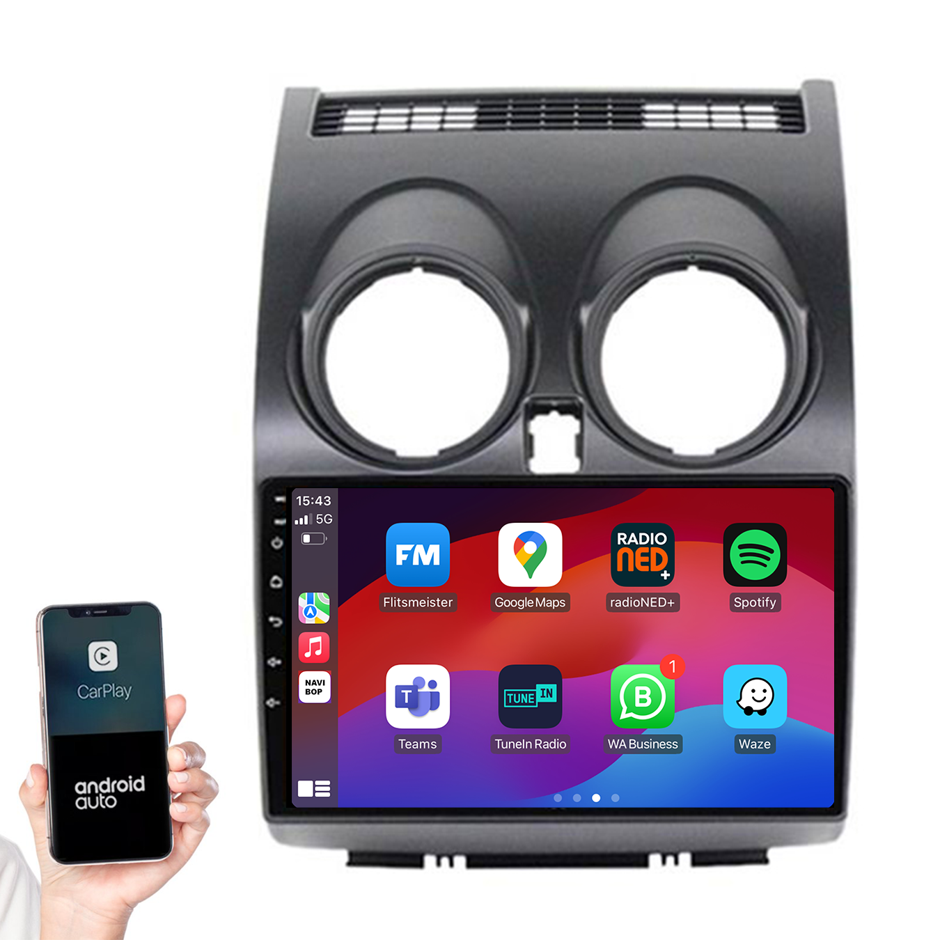 Nissan Qashqai | Autoradio | 2006 t/m 2013 | Android 14 | Apple CarPlay & Android Auto