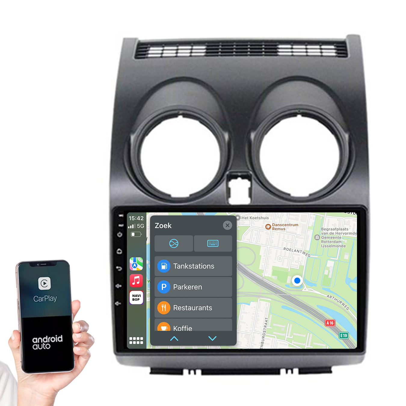 Nissan Qashqai | Autoradio | 2006 t/m 2013 | Android 14 | Apple CarPlay & Android Auto