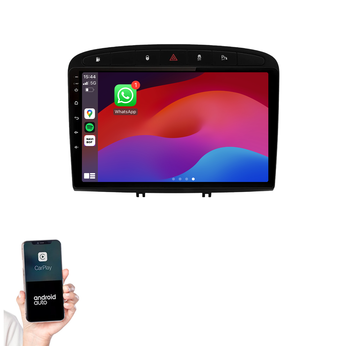 Peugeot 308 | Autoradio | 2007 t/m 2015 | Android 14 | Apple CarPlay & Android Auto