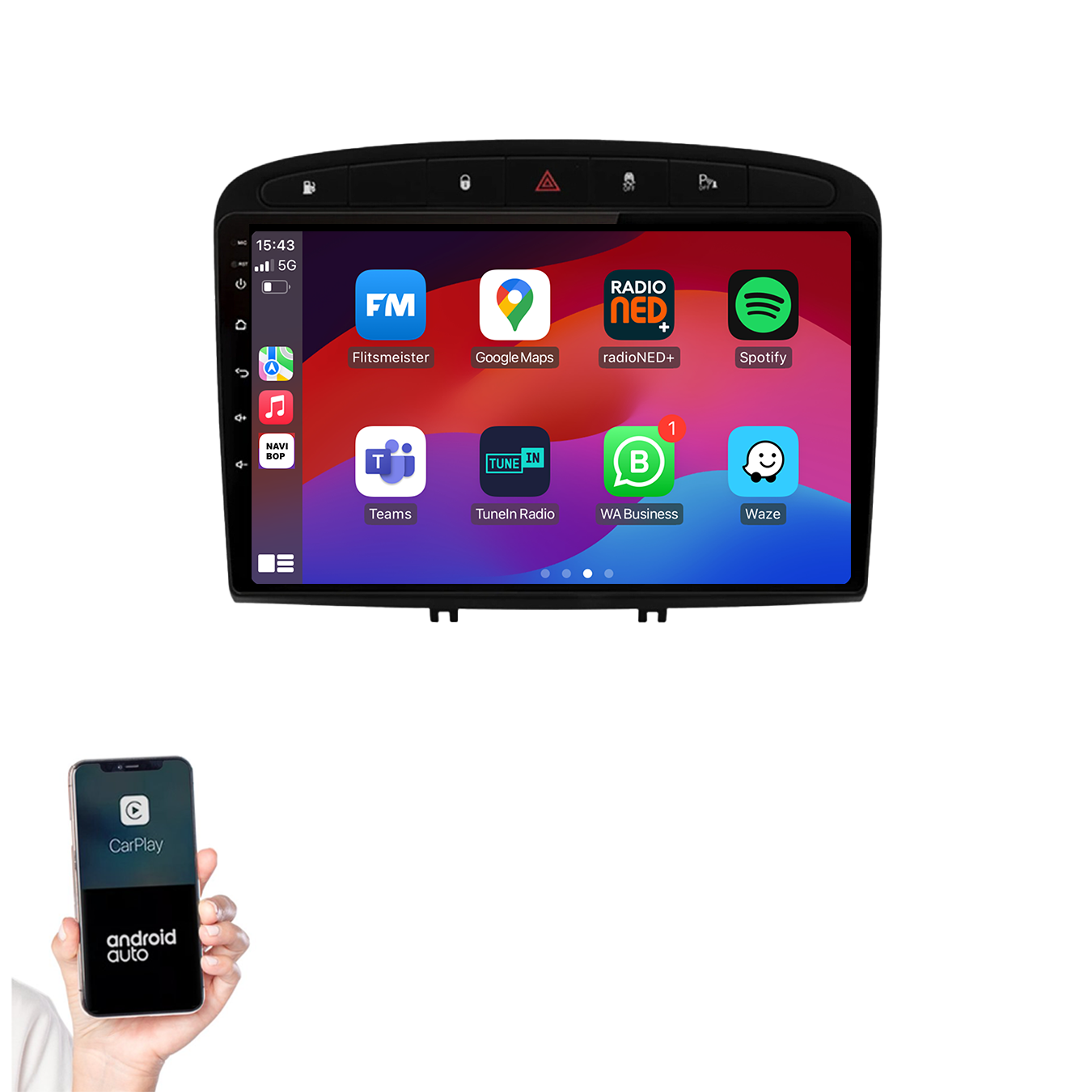 Peugeot 408 | Autoradio | 2004 t/m 2015 | Android 14 | Apple CarPlay & Android Auto