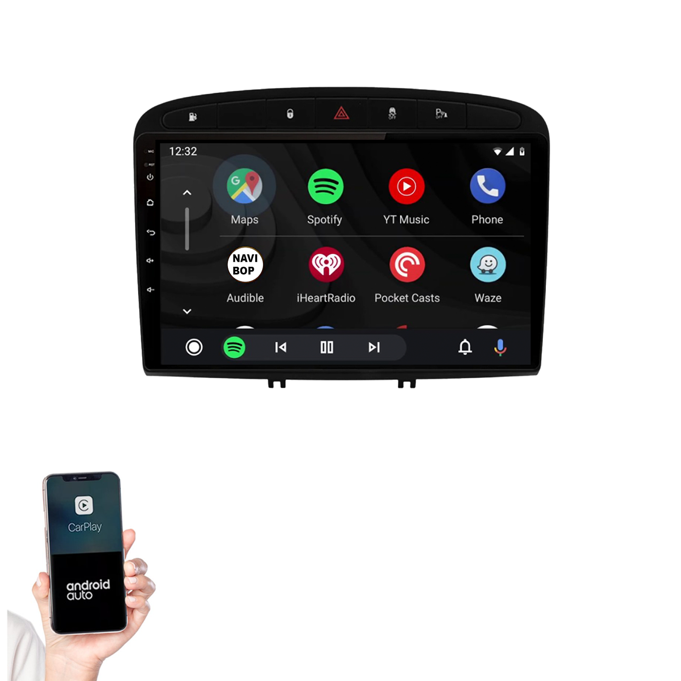Peugeot 308 | Autoradio | 2007 t/m 2015 | Android 14 | Apple CarPlay & Android Auto