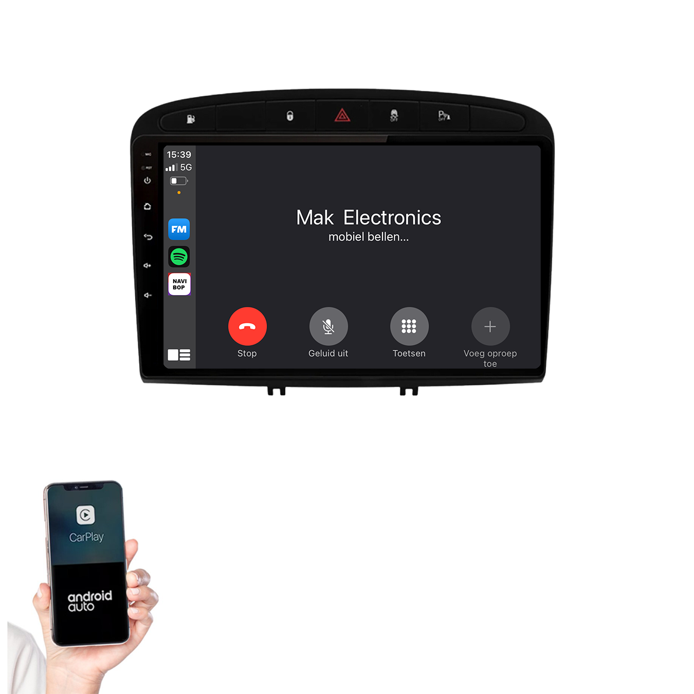 Peugeot 308 | Autoradio | 2007 t/m 2015 | Android 14 | Apple CarPlay & Android Auto