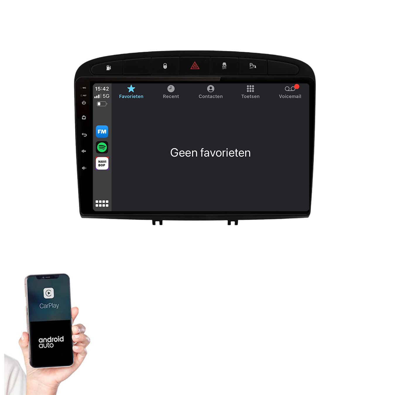 Peugeot 308 | Autoradio | 2007 t/m 2015 | Android 14 | Apple CarPlay & Android Auto