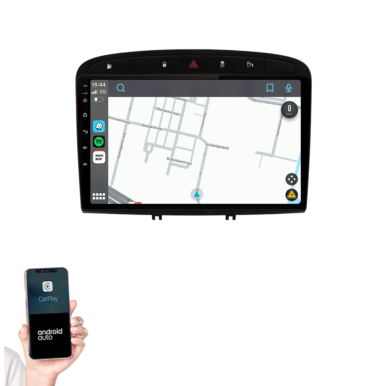 Peugeot 308 | Autoradio | 2007 t/m 2015 | Android 14 | Apple CarPlay & Android Auto