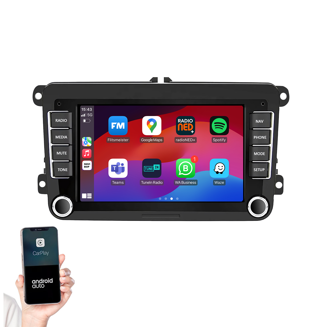 Volkswagen Golf 5 | Autoradio | 2003 t/m 2008 | Android 14 | Apple CarPlay & Android Auto