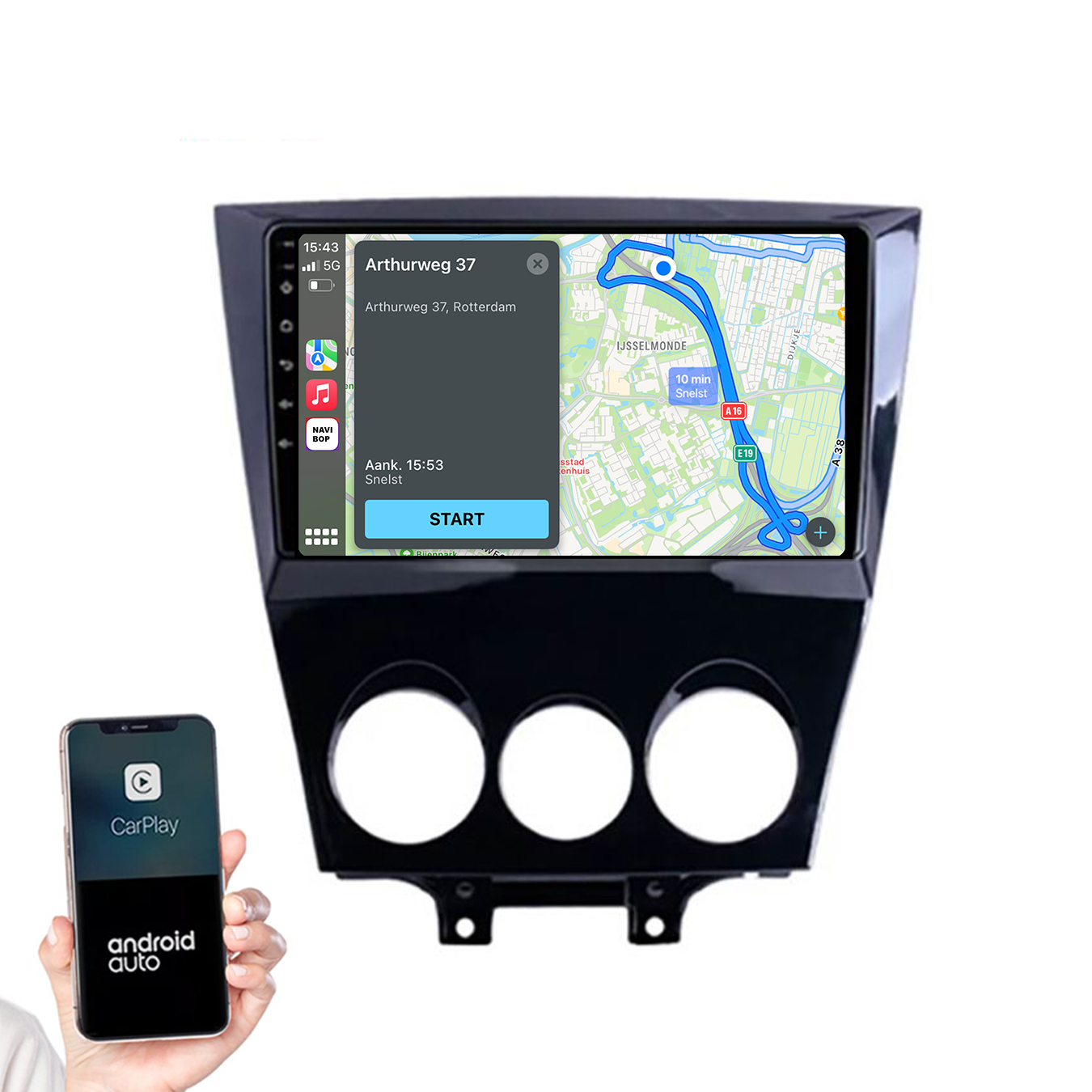 Mazda RX-8 | Autoradio | 2003 t/m 2008 | Android 14 | Apple CarPlay & Android Auto
