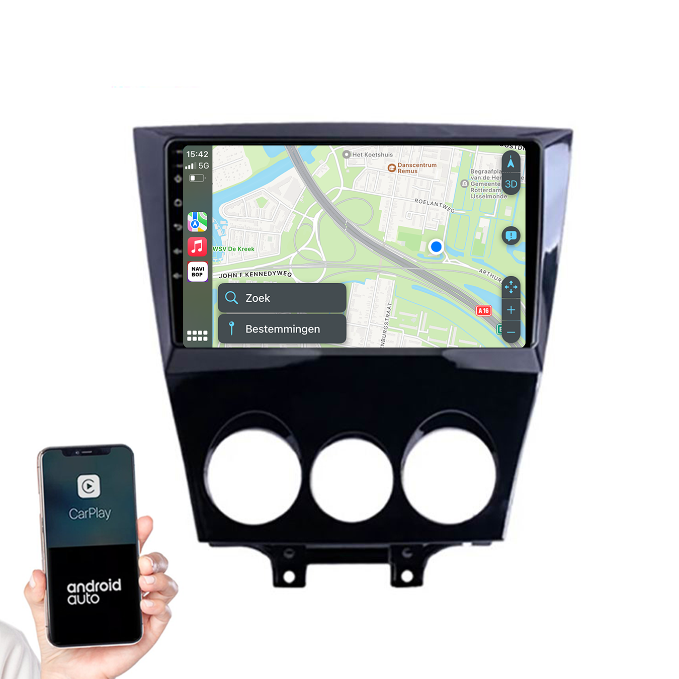 Mazda RX-8 | Autoradio | 2003 t/m 2008 | Android 14 | Apple CarPlay & Android Auto