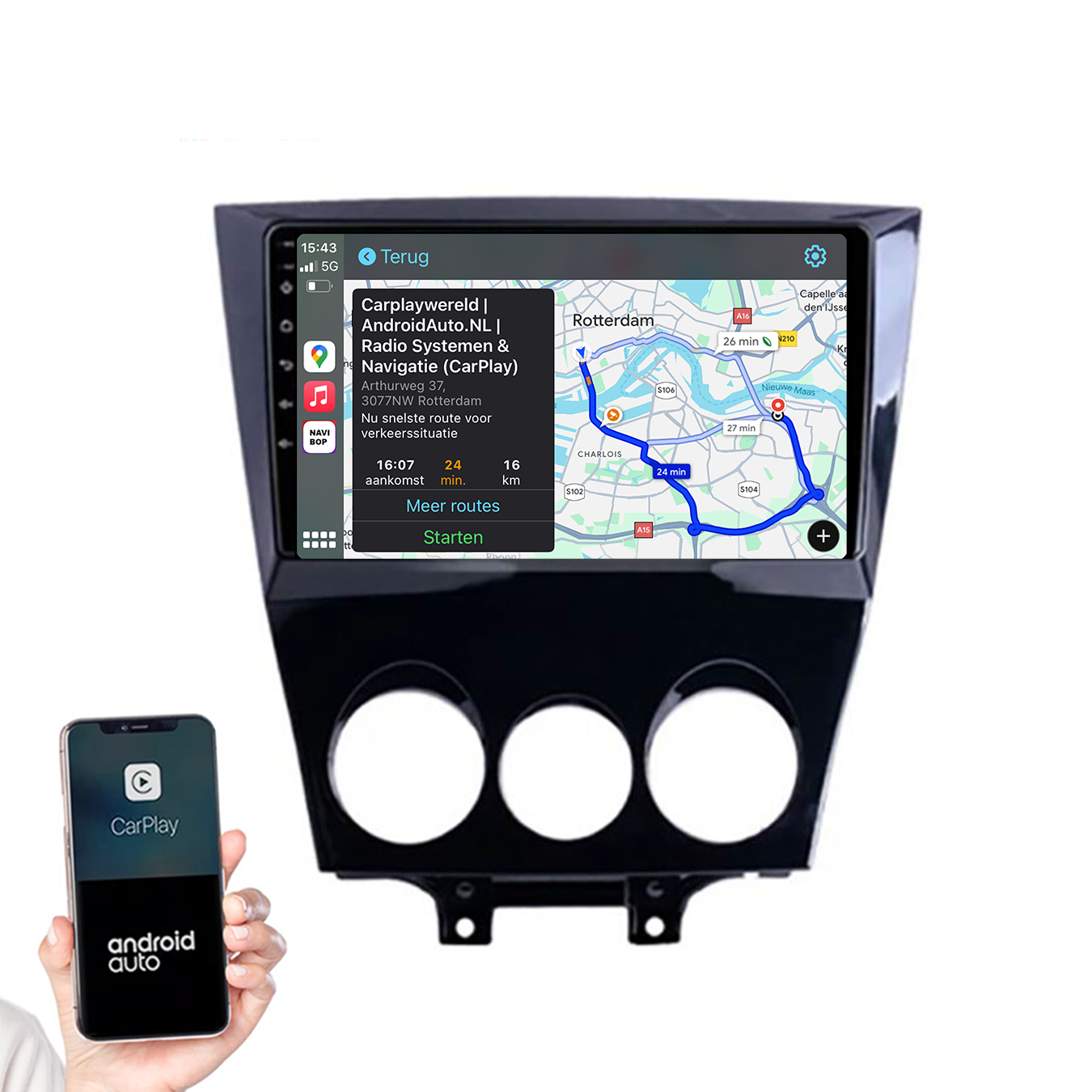 Mazda RX-8 | Autoradio | 2003 t/m 2008 | Android 14 | Apple CarPlay & Android Auto