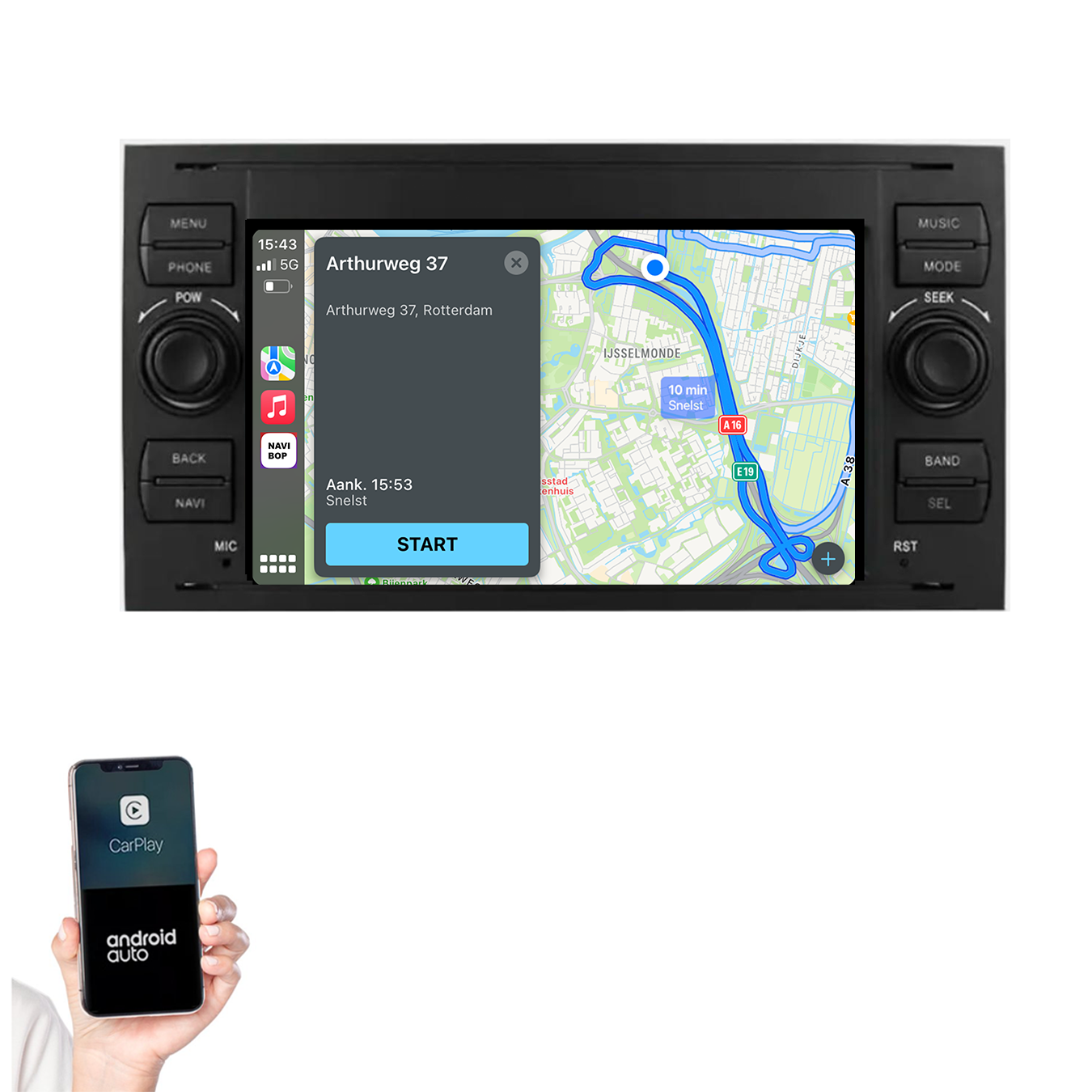 Ford Fusion | Autoradio | 2005 t/m 2012 | Android 14 | Apple CarPlay & Android Auto