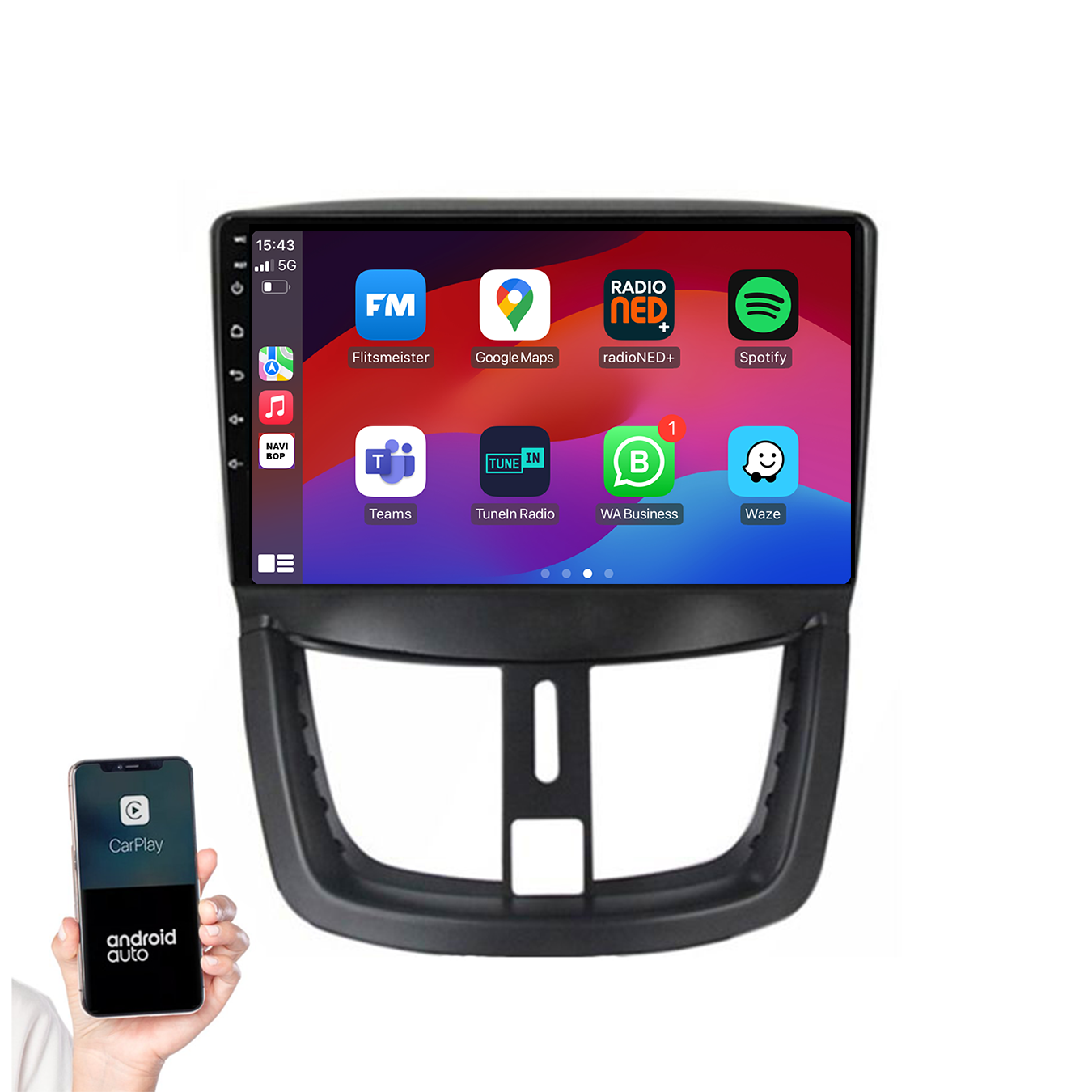 Peugeot 207 | Autoradio | 2006 t/m 2015 | Android 14 | Apple CarPlay & Android Auto