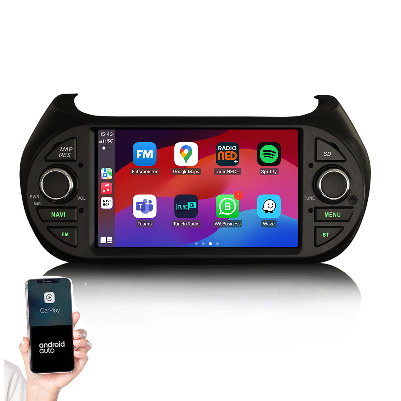 Fiat Fiorino | Autoradio | 2008 t/m 2020 | Android 14 | Apple CarPlay & Android Auto