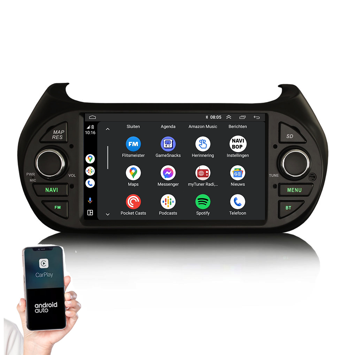 Peugeot Bipper | Autoradio | 2008 t/m 2020 | Android 14 | Apple CarPlay & Android Auto