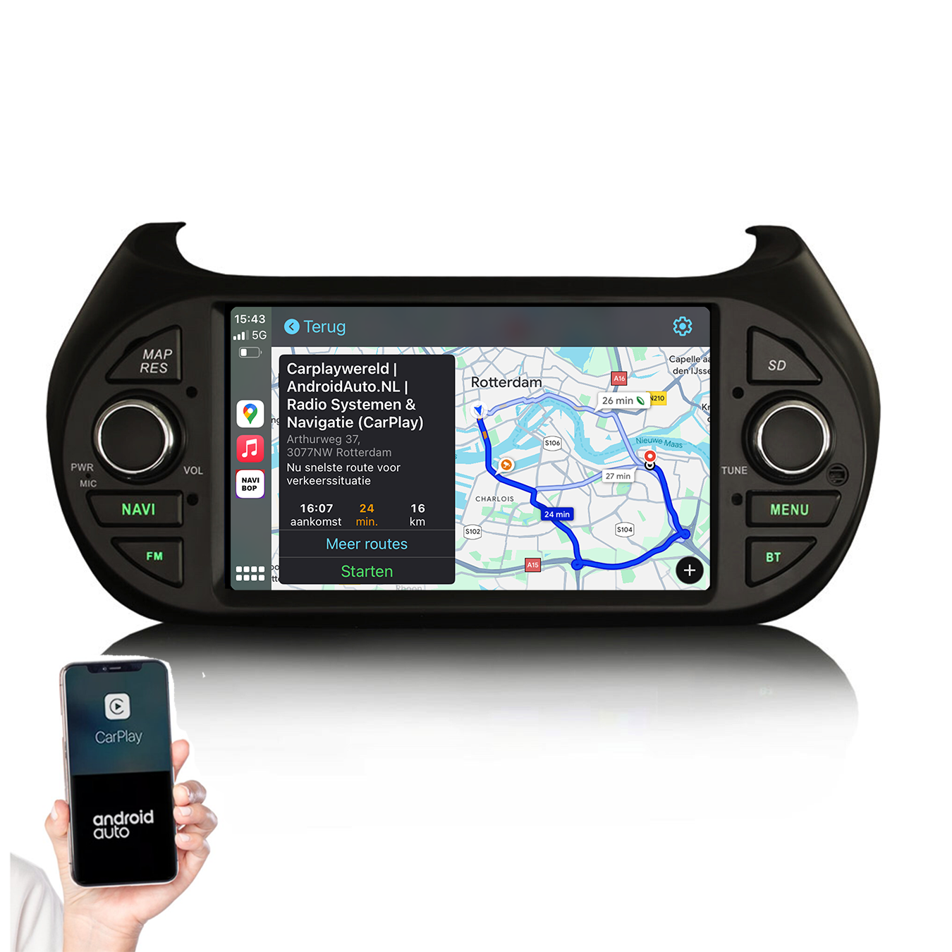 Peugeot Bipper | Autoradio | 2008 t/m 2020 | Android 14 | Apple CarPlay & Android Auto